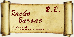Raško Bursać vizit kartica